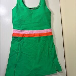 Beach Riot Sport Vibrant Green dress with shorts